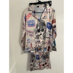 TAYLOR‎ SWIFT ERAS TOUR Pajama Pant Long Sleeve Set Small Pink Satin Swiftie